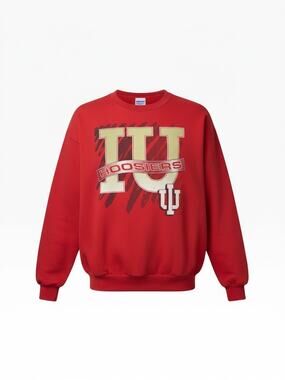 Vintage 90s Indiana Hoosiers IU Sweatshirt XXL Hanes Red College Graphic USA